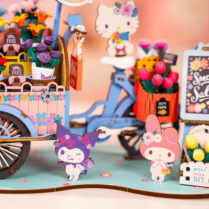 Sanrio Hello Kitty and Friends Flower Cart 3D Wooden Sanrio Characters Puzzles  USA |  JULMG-5804