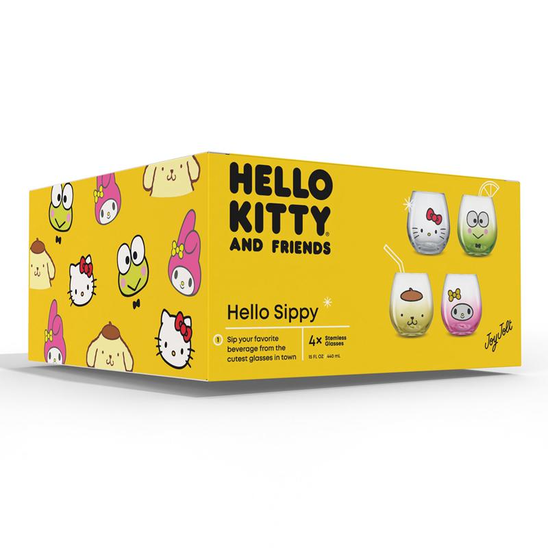 Sanrio Hello Kitty and Friends Hello Sippy Stemless (Set of 4) Sanrio Characters Glasses  USA |  BULRW-0215