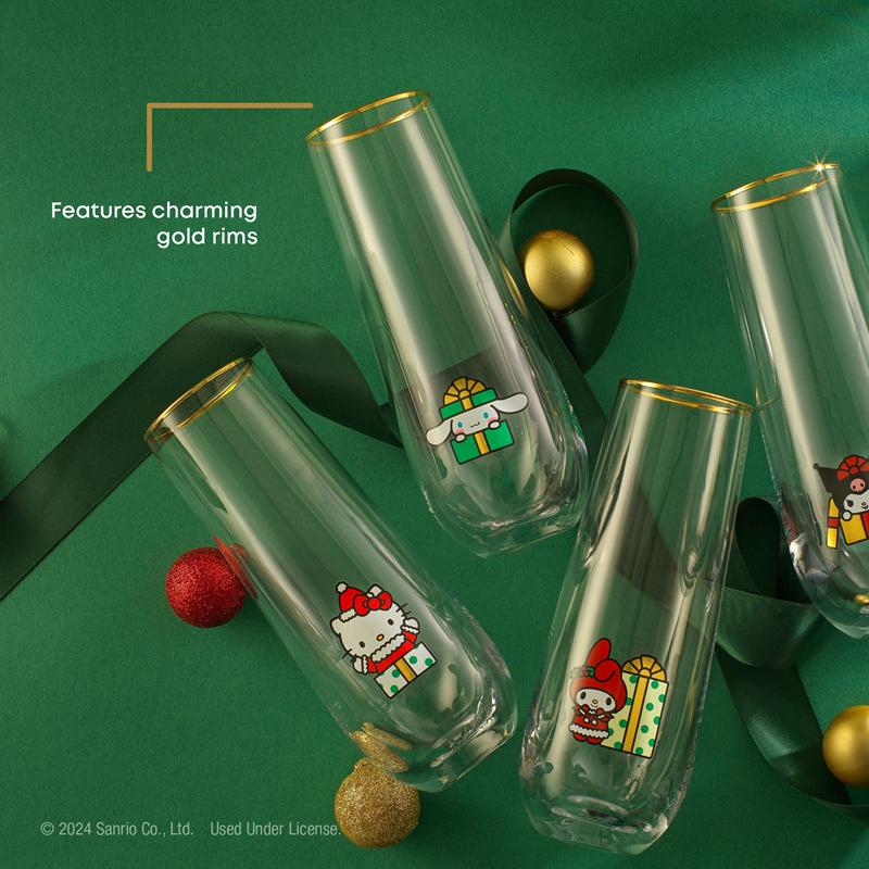 Sanrio Hello Kitty and Friends Holiday Stemless Sanrio Characters Flutes  USA |  WATJK-5048