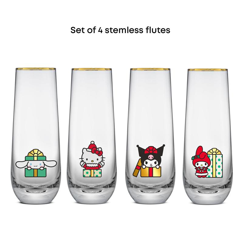 Sanrio Hello Kitty and Friends Holiday Stemless Sanrio Characters Flutes  USA |  WATJK-5048