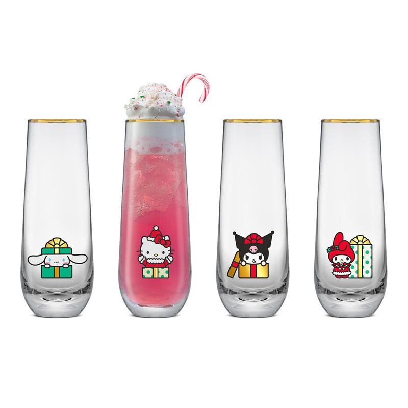 Sanrio Hello Kitty and Friends Holiday Stemless Sanrio Characters Flutes  USA |  WATJK-5048