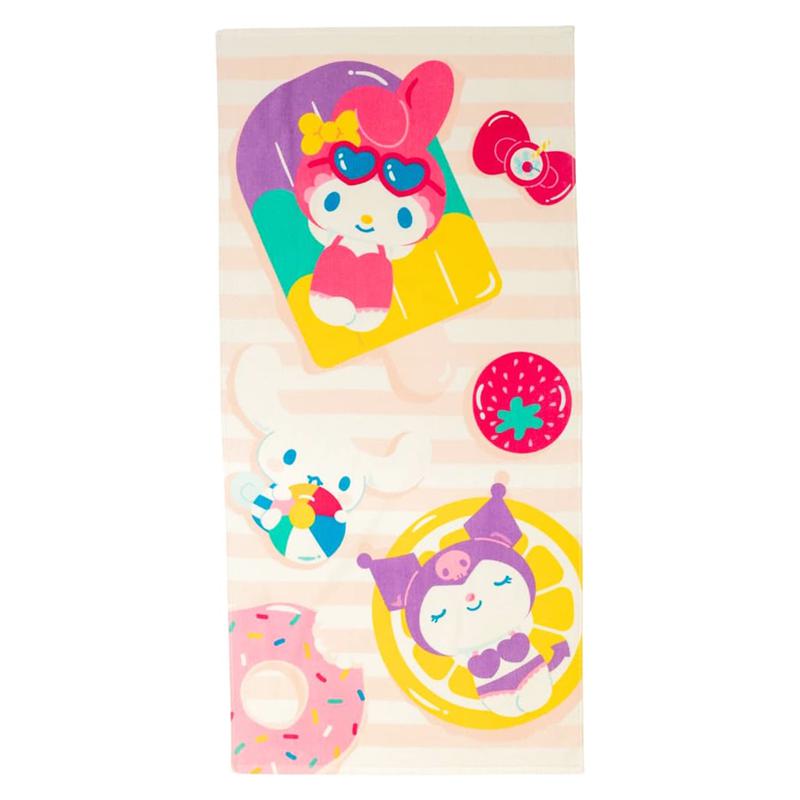 Sanrio Hello Kitty and Friends Ice Cream Float Beach Towel Sanrio Characters Towel  USA |  BINUC-5628