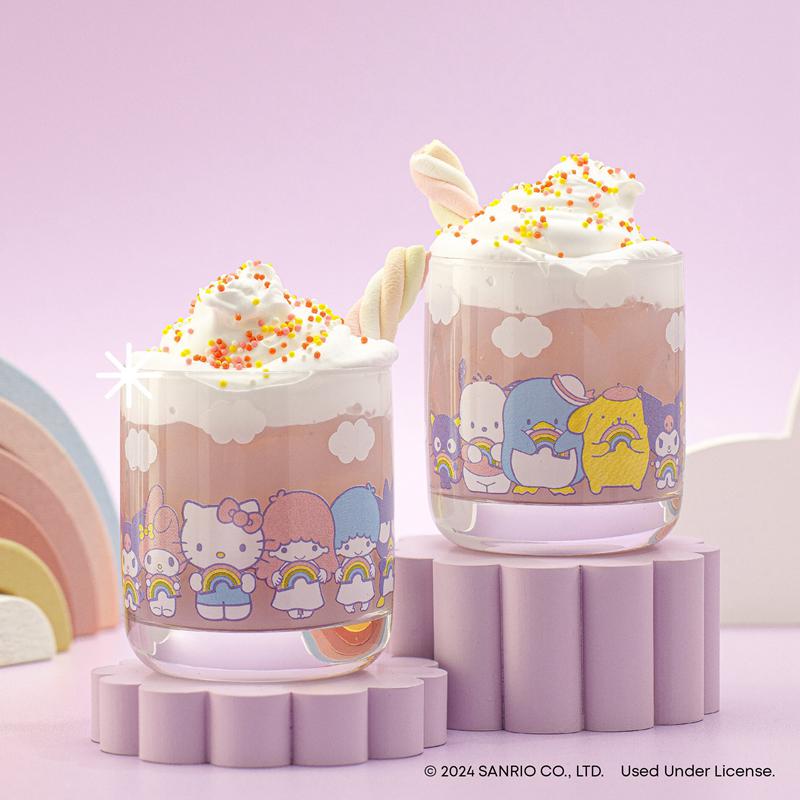 Sanrio Hello Kitty and Friends Rainbow Short Drinking (Set of 4) Sanrio Characters Glasses  USA |  KMRVC-4928