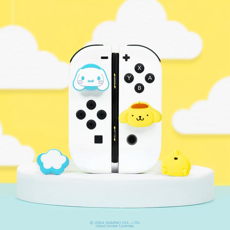 Sanrio Hello Kitty and Friends Switch Grips (Cinnamoroll + Pompompurin) Sanrio Characters Caps  USA |  MWZGE-3948