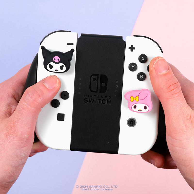 Sanrio Hello Kitty and Friends Switch Grips (Kuromi + My Melody) Sanrio Characters Caps  USA |  LGHMX-5640