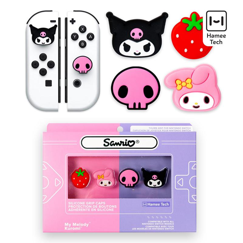 Sanrio Hello Kitty and Friends Switch Grips (Kuromi + My Melody) Sanrio Characters Caps  USA |  LGHMX-5640