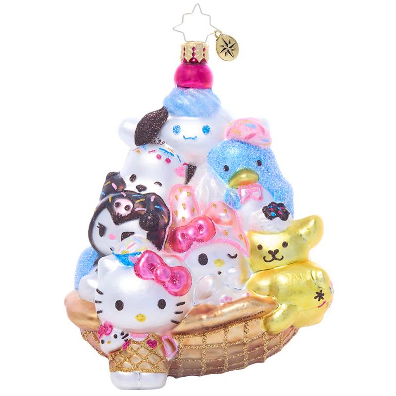 Sanrio Hello Kitty and Friends x Christopher Radko Handmade Ornament (Ice Cream Parlor) Sanrio Characters Glasses  USA |  UDLNC-7028