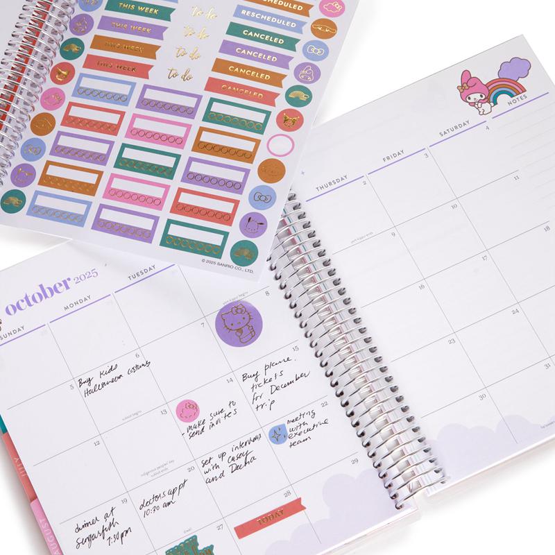 Sanrio Hello Kitty and Friends x Erin Condren Rainbow Relaxation 2025 LifePla Sanrio Characters Lifeplanner  USA |  EDMNT-5410