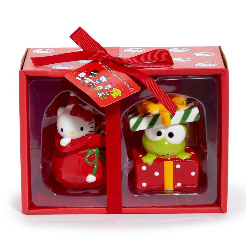 Sanrio Hello Kitty and Keroppi 2-pc Holiday Ceramic Set (Red) Sanrio Characters Ornament  USA |  KDGPS-1435