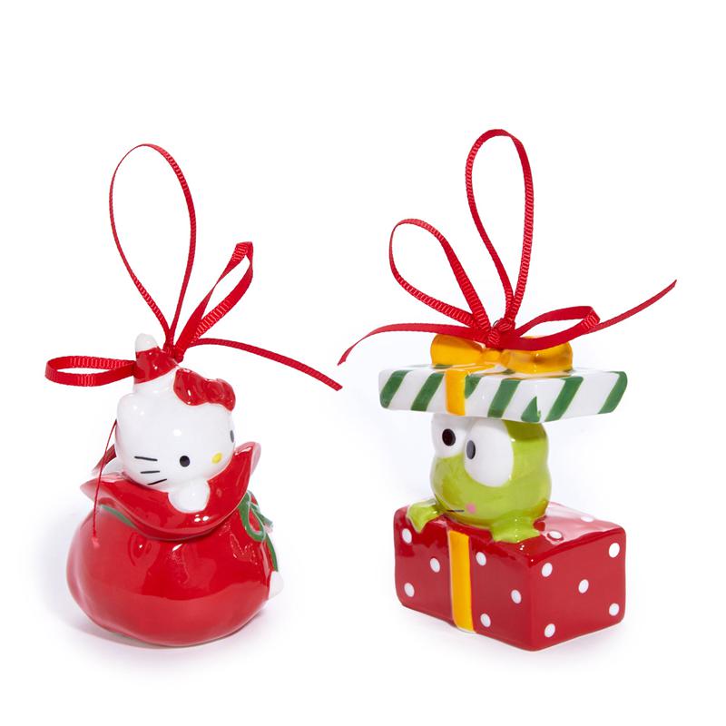 Sanrio Hello Kitty and Keroppi 2-pc Holiday Ceramic Set (Red) Sanrio Characters Ornament  USA |  KDGPS-1435