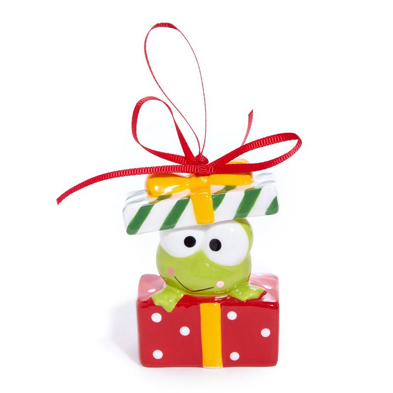 Sanrio Hello Kitty and Keroppi 2-pc Holiday Ceramic Set (Red) Sanrio Characters Ornament  USA |  KDGPS-1435