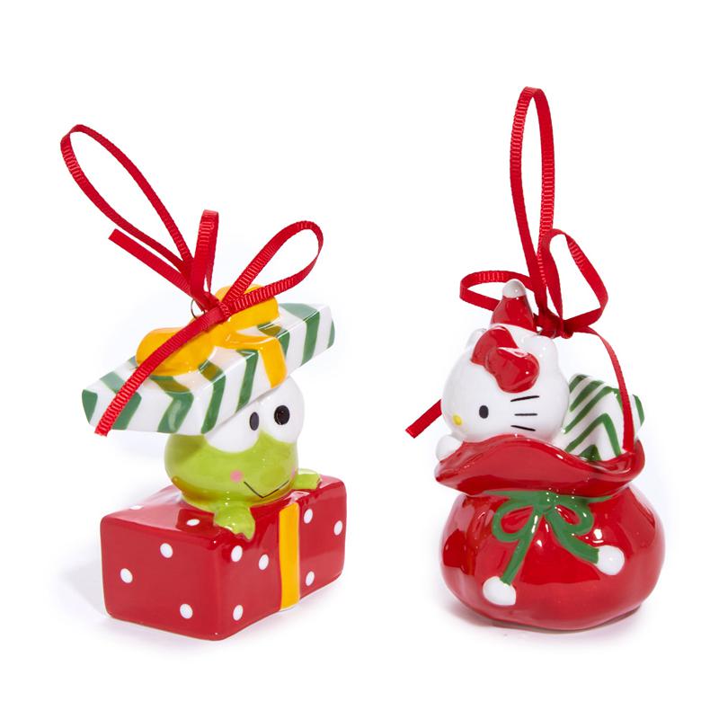 Sanrio Hello Kitty and Keroppi 2-pc Holiday Ceramic Set (Red) Sanrio Characters Ornament  USA |  KDGPS-1435