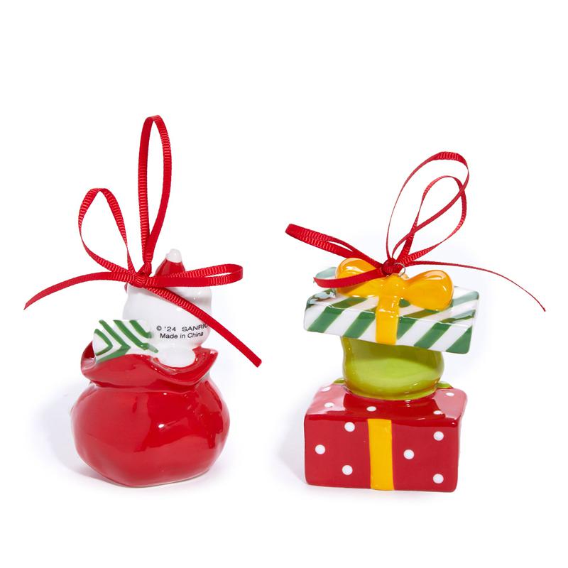 Sanrio Hello Kitty and Keroppi 2-pc Holiday Ceramic Set (Red) Sanrio Characters Ornament  USA |  KDGPS-1435