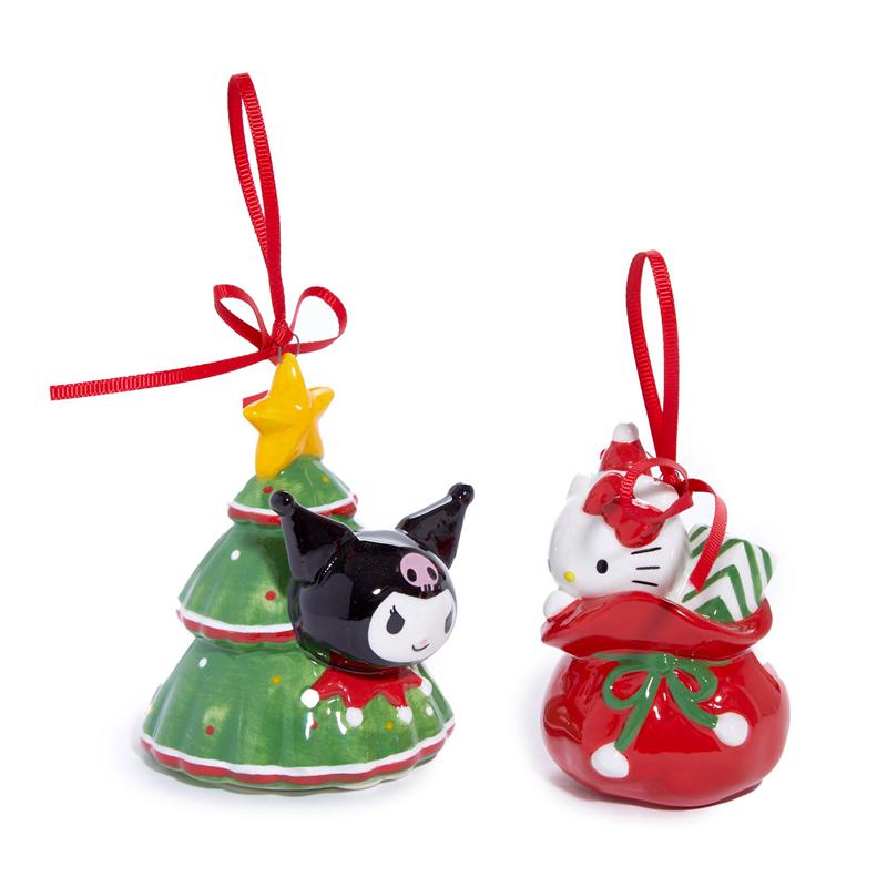 Sanrio Hello Kitty and Kuromi 2-pc Holiday Ceramic Set (Red) Sanrio Characters Ornament  USA |  HARMP-2875