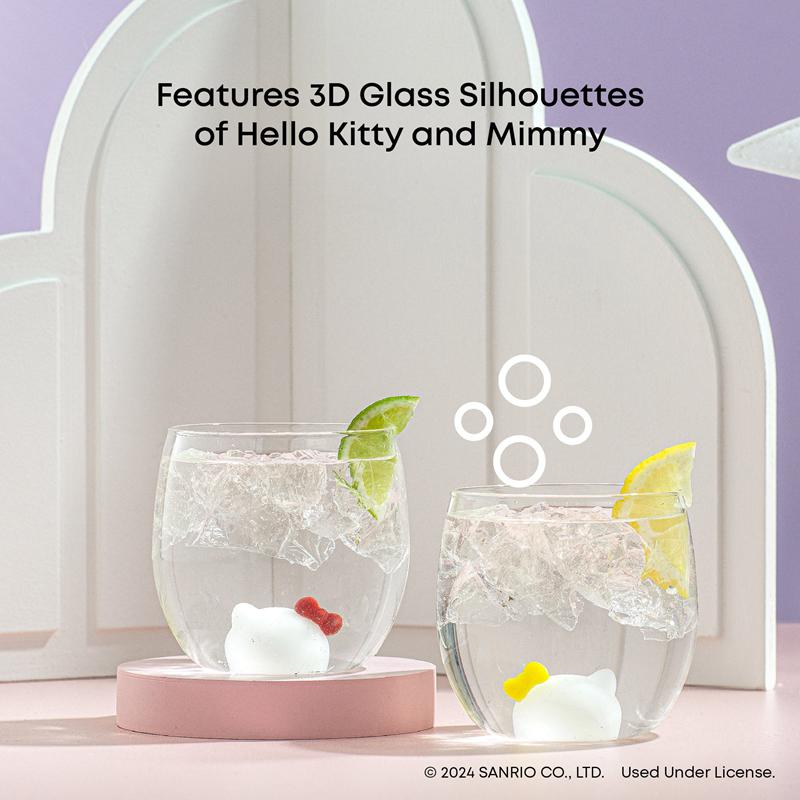 Sanrio Hello Kitty and Mimmy 3D Icon Short Drinking (Set of 2) Sanrio Characters Glasses  USA |  BAYIK-3782