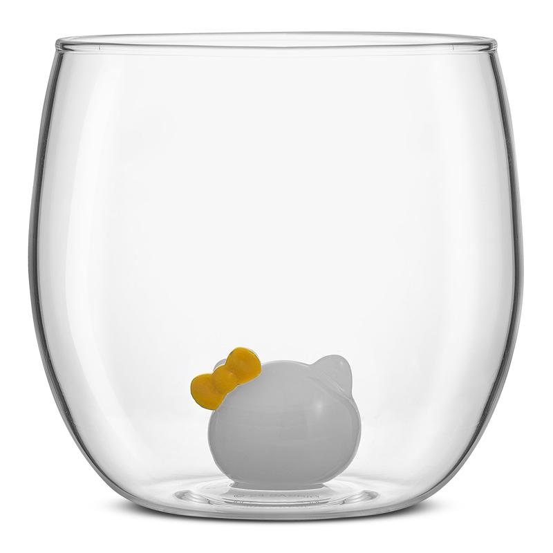 Sanrio Hello Kitty and Mimmy 3D Icon Short Drinking (Set of 2) Sanrio Characters Glasses  USA |  BAYIK-3782