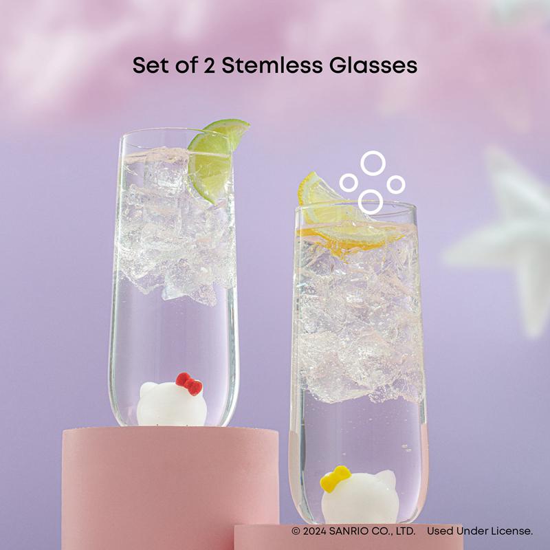 Sanrio Hello Kitty and Mimmy 3D Icon Tall Drinking (Set of 2) Sanrio Characters Glasses  USA |  LCBRT-1238