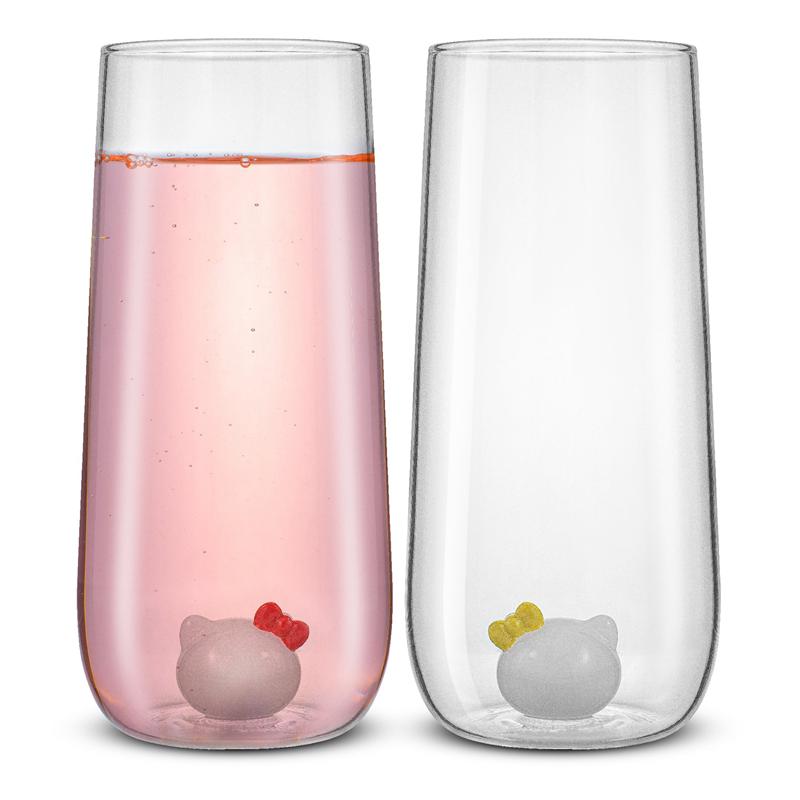 Sanrio Hello Kitty and Mimmy 3D Icon Tall Drinking (Set of 2) Sanrio Characters Glasses  USA |  LCBRT-1238