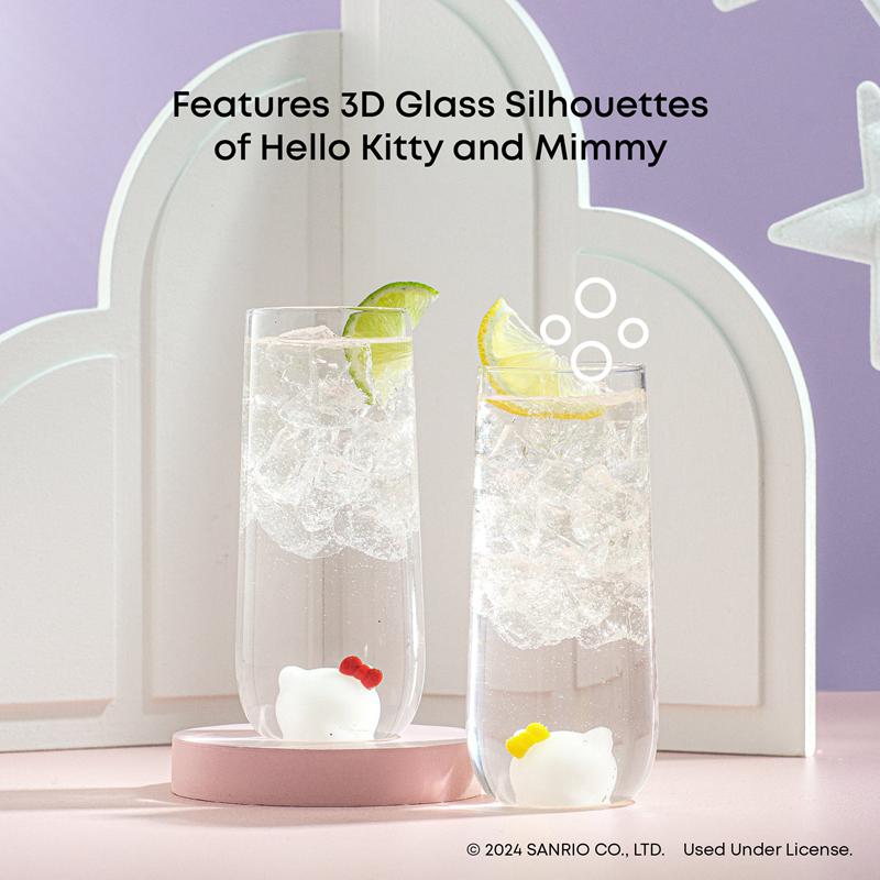 Sanrio Hello Kitty and Mimmy 3D Icon Tall Drinking (Set of 2) Sanrio Characters Glasses  USA |  HKBPJ-9203