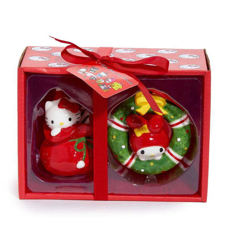 Sanrio Hello Kitty and My Melody 2-pc Holiday Ceramic Set (Red) Sanrio Characters Ornament  USA |  NPQEG-6107