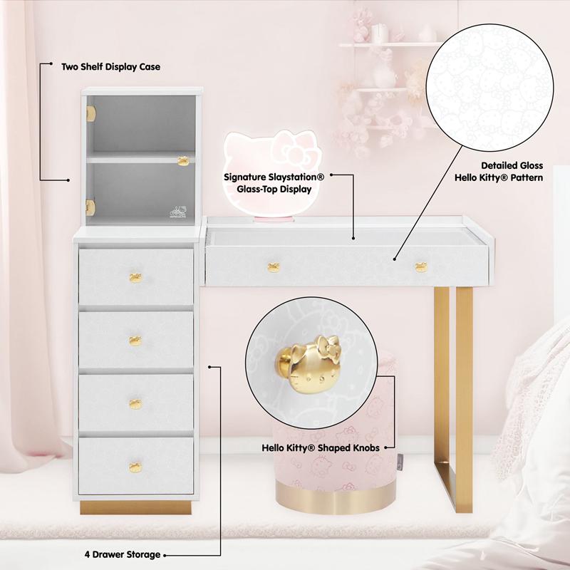 Sanrio Hello Kitty x Impressions Vanity SlayStation Duet Vanity Desk Sanrio Characters Vanity Desk  USA |  YSWJP-8529