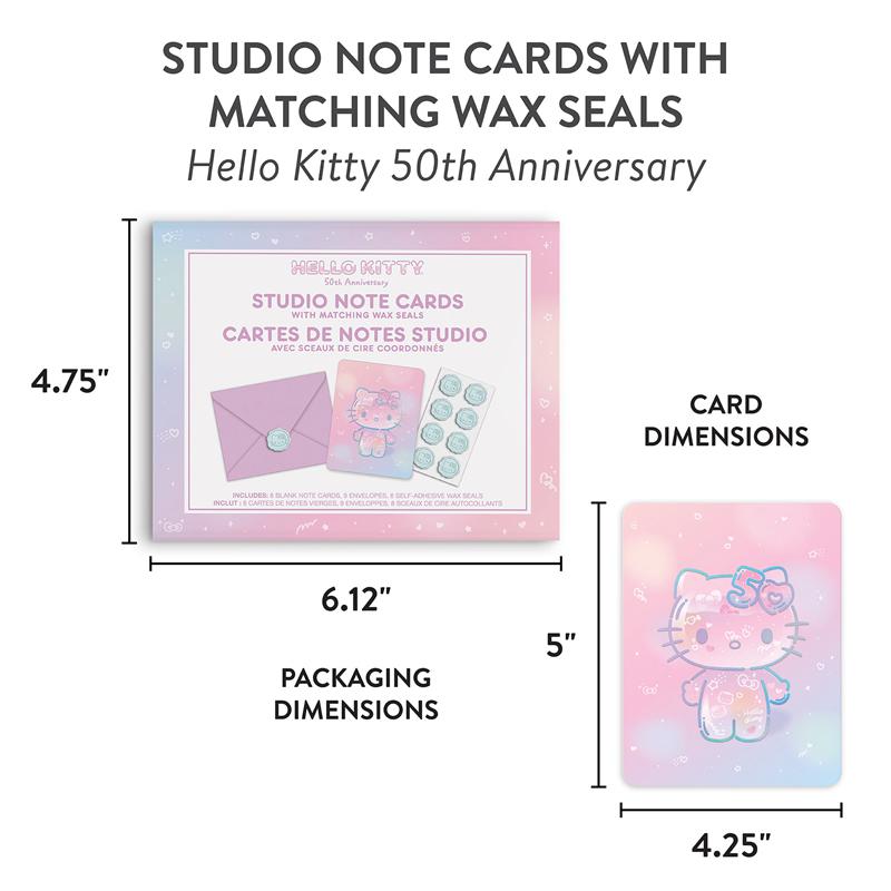 Sanrio Hello Kitty x Studio Oh! 50th Anniversary 25-Pc Note Cards & Wax Seals Sanrio Characters Note Cards & Wax Seals  USA |  GQDYT-6092