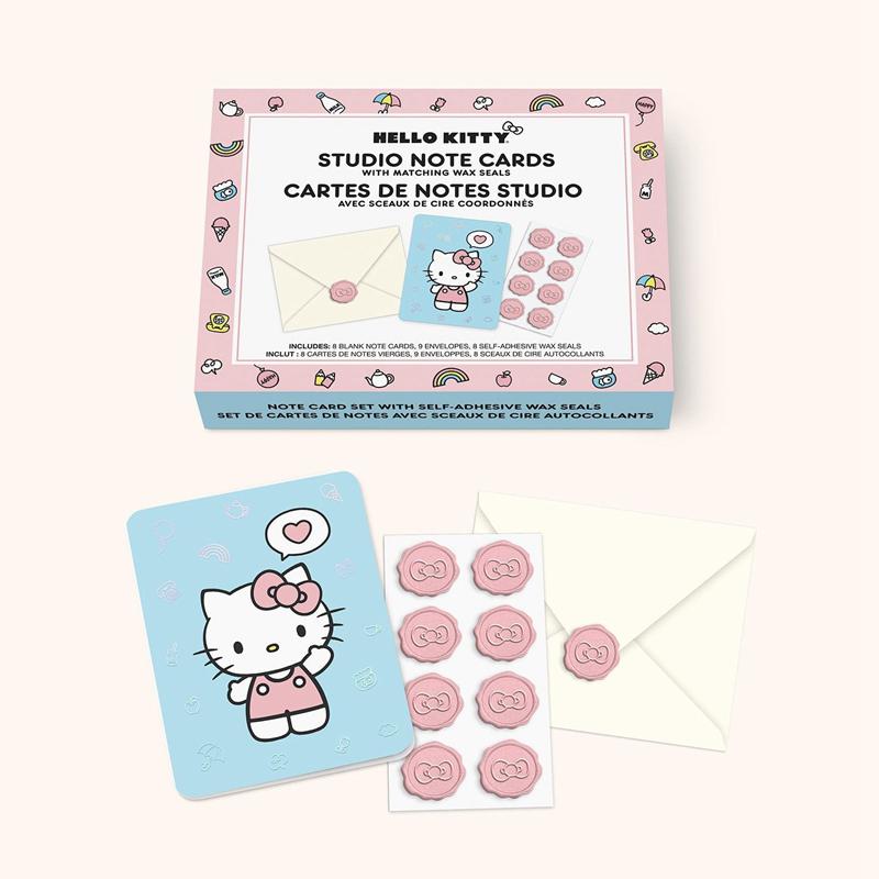 Sanrio Hello Kitty x Studio Oh! Classic Pink 25-Pc Note Cards & Wax Seals Set Sanrio Characters Note Cards & Wax Seals Set  USA |  IWOLR-2031