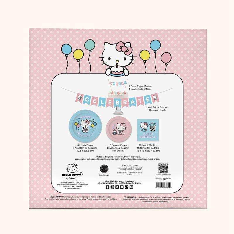 Sanrio Hello Kitty x Studio Oh! Happy Birthday Paper Sanrio Characters Party Pack  USA |  PNZAV-6138