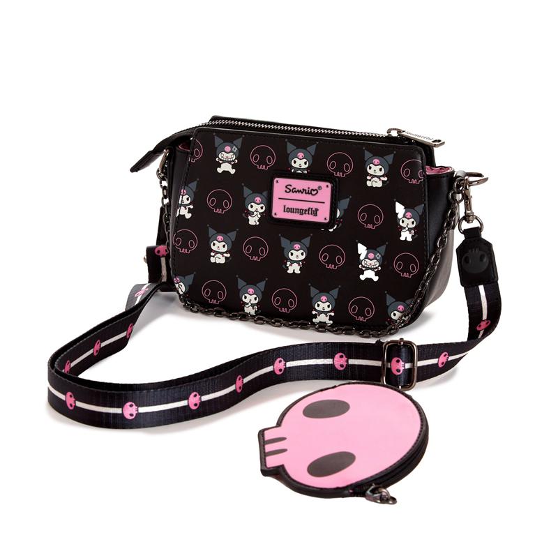 Sanrio Kuromi x Loungefly Skully Convertible With Coin Bags Crossbody Bag  USA |  NSIAW-7186