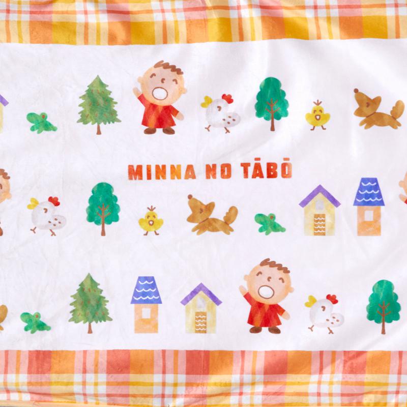 Sanrio Minna No Tabo Lap (Orange Plaid Series) Sanrio Characters Blanket  USA |  OVKWG-1476