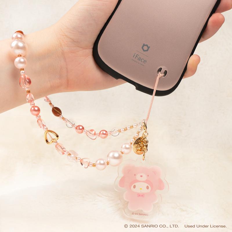 Sanrio My Melody Latte Bear Beaded Charm Mobile Phone Sanrio Characters Wrist Straps  USA |  FPBQO-8912