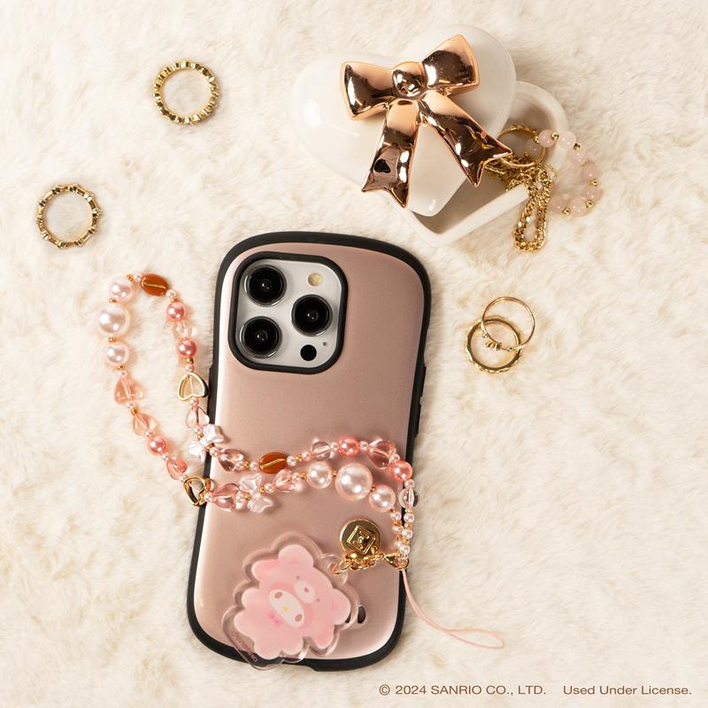 Sanrio My Melody Latte Bear Beaded Charm Mobile Phone Sanrio Characters Wrist Straps  USA |  FPBQO-8912