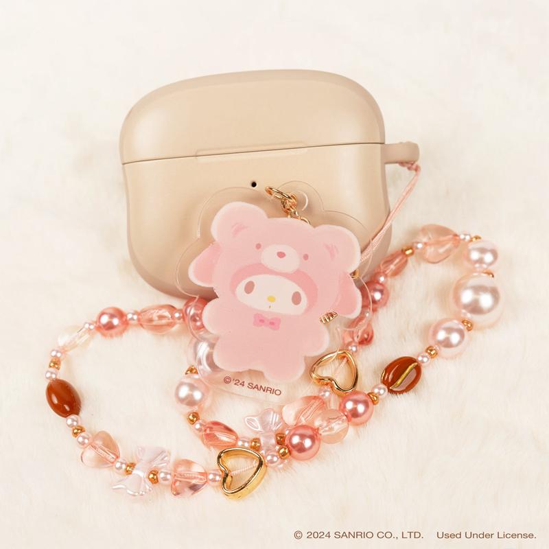 Sanrio My Melody Latte Bear Beaded Charm Mobile Phone Sanrio Characters Wrist Straps  USA |  FPBQO-8912