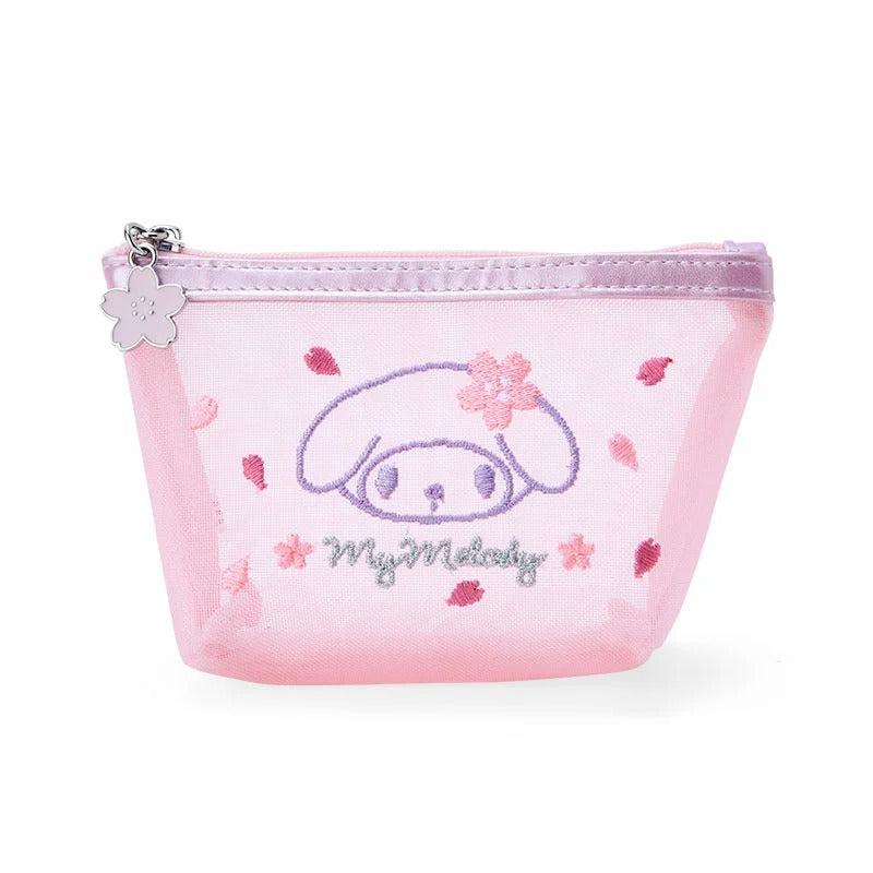 Sanrio My Melody Mesh Zipper (Pink Sakura Series) Sanrio Characters Pouch  USA |  TLBNK-4657