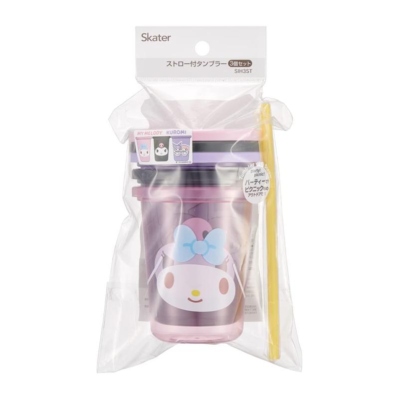 Sanrio My Melody & Kuromi Complete 3pc Set Sanrio Characters Tumbler  USA |  PSDRJ-2105