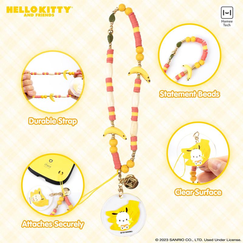 Sanrio Pochacco Banana Beaded Charm Mobile Phone Sanrio Characters Wrist Straps  USA |  LDXYF-5183