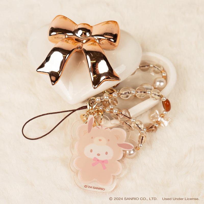 Sanrio Pochacco Latte Bear Beaded Charm Mobile Phone Accessories Wrist Straps  USA |  RQCZI-4890