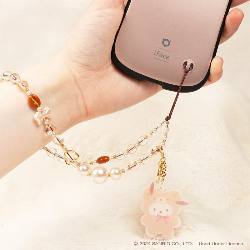 Sanrio Pochacco Latte Bear Beaded Charm Mobile Phone Accessories Wrist Straps  USA |  RQCZI-4890