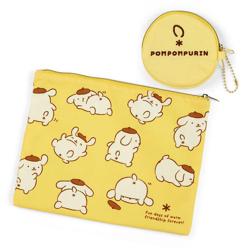 Sanrio Pompompurin 2-pc Zipper Set (Oshiri Puri Puri Purin Series) Sanrio Characters Pouch  USA |  USJBG-7250