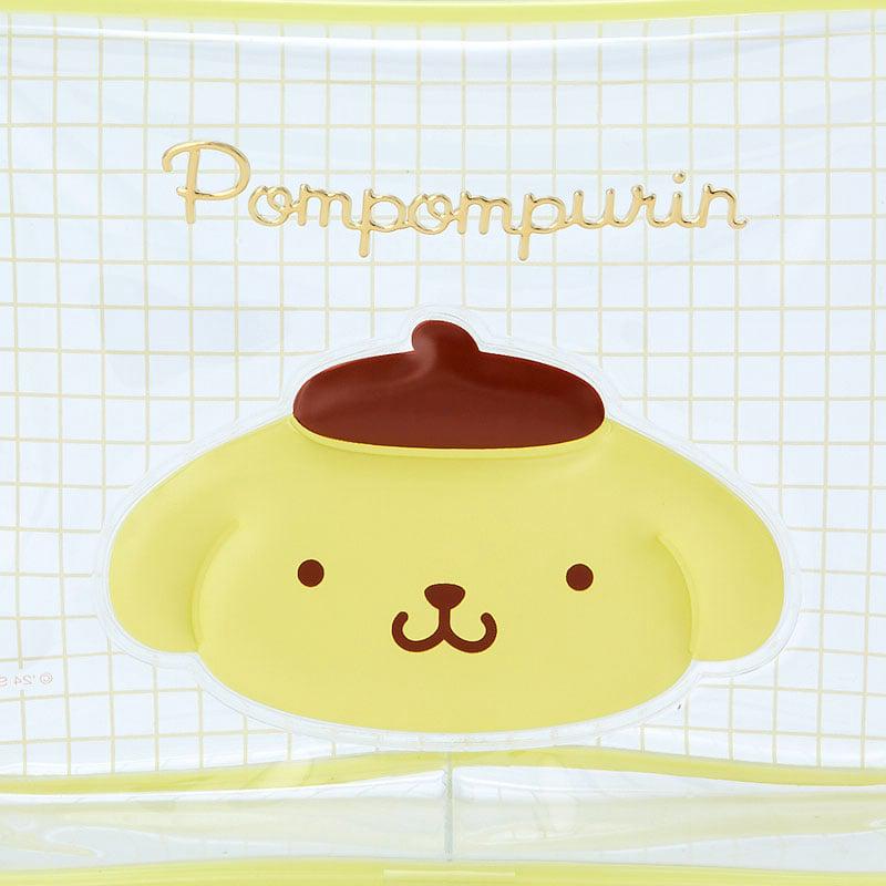 Sanrio Pompompurin Clear Grid Zipper Bags Pouch  USA |  MOFAW-1682