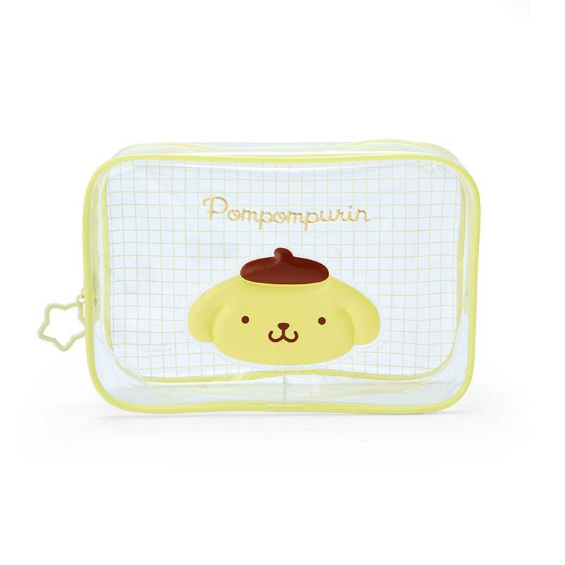 Sanrio Pompompurin Clear Grid Zipper Bags Pouch  USA |  MOFAW-1682