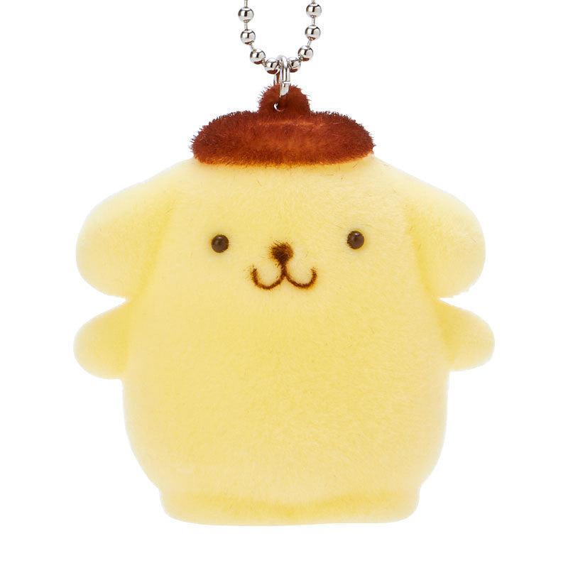 Sanrio Pompompurin Flocked Mascot Accessories Keychain  USA |  YUJDP-1940