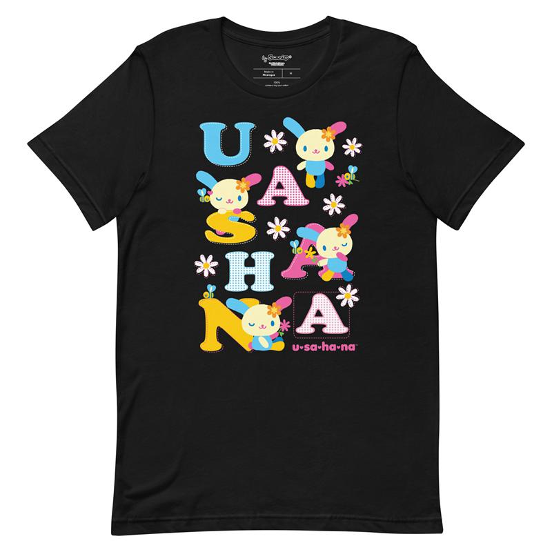 Sanrio U*SA*HA*NA Scattered Letters Apparel Tee  USA |  RYMFU-9415