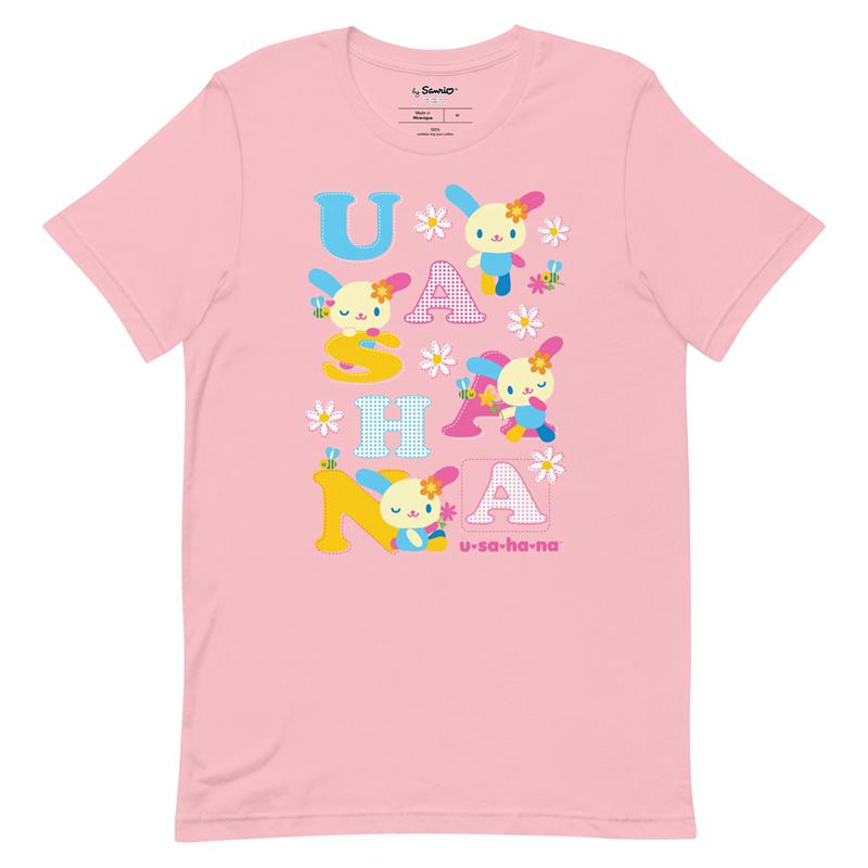 Sanrio U*SA*HA*NA Scattered Letters Apparel Tee  USA |  RYMFU-9415